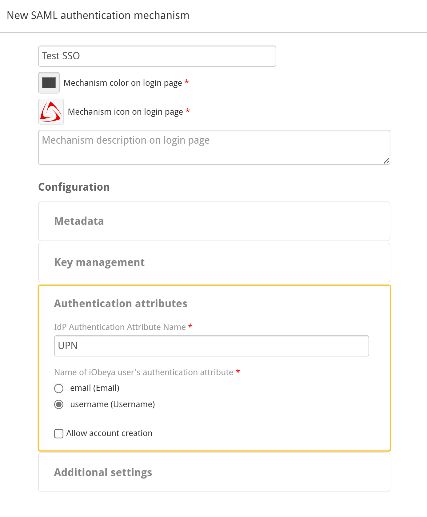 SSO - authentication attributes 1