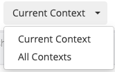 The Current Context dropdown with two options.