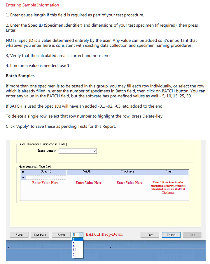 Test Control Number Example Overview