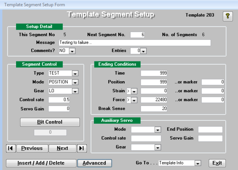 Segmented Control Form Template Info (Control Segments)