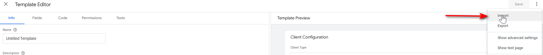 GTM: Template Editor