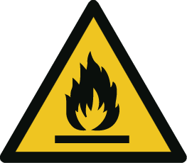 hazard warning sign-flammable material