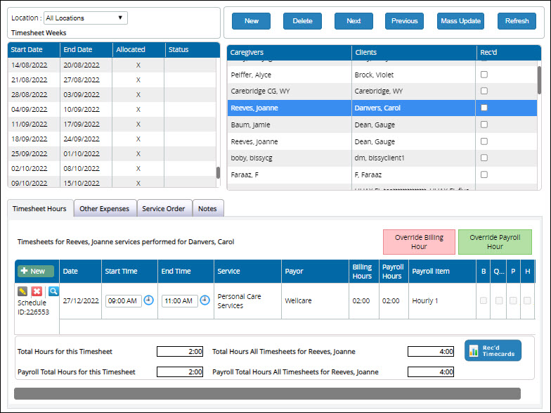 Edit Timesheet - Timesheets