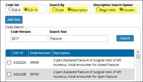 ICD Diagnosis Codes