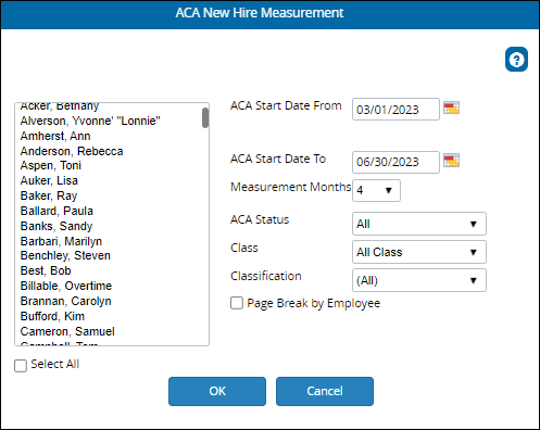 ACA Measurement Reports