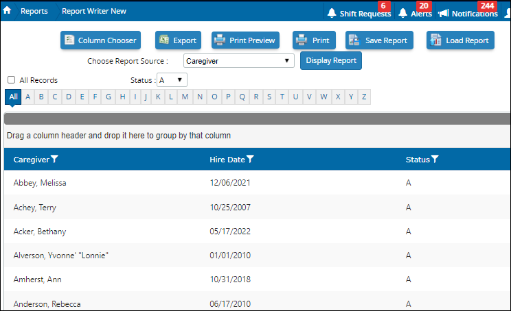Report Writer Applications Report Writer