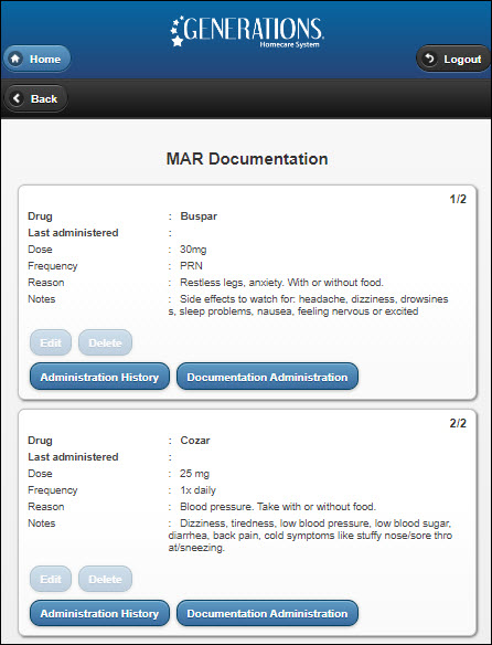 MARS Medication Administration