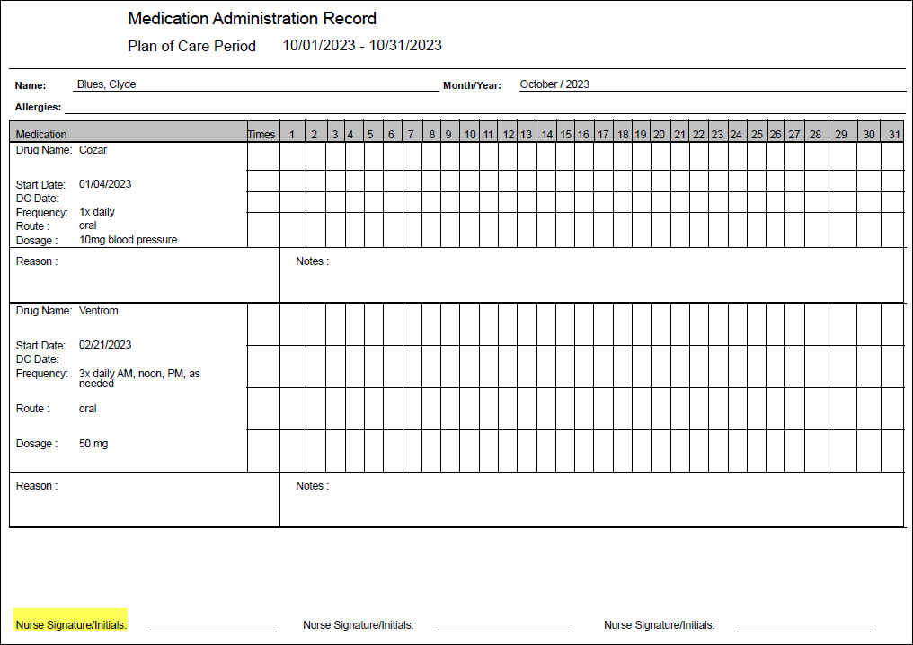MARS Medication Administration