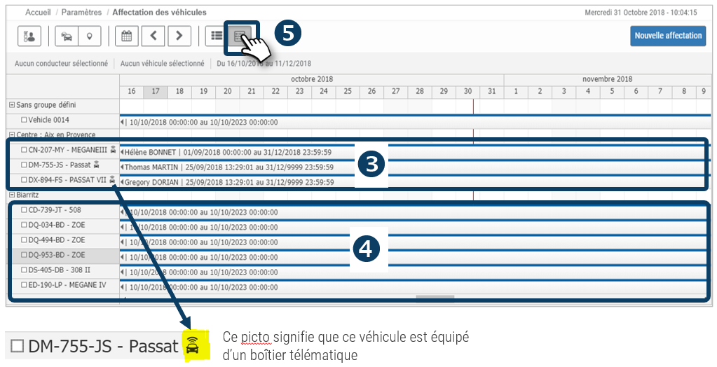 vehicle assignment sheet