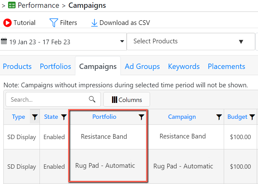 SD campaigns with Portfolio