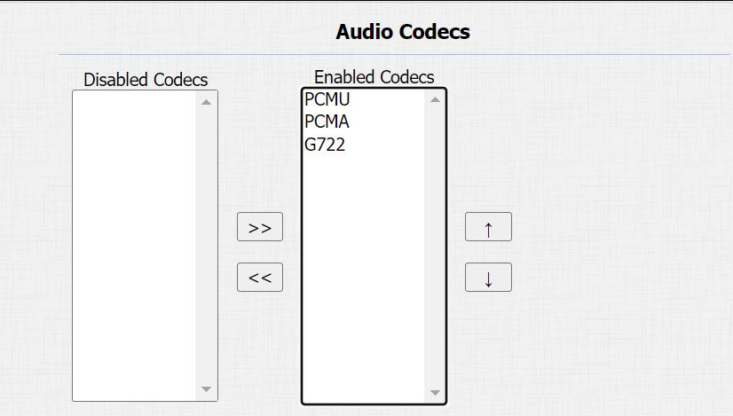Audio & Video Codec Configuration for SIP Calls