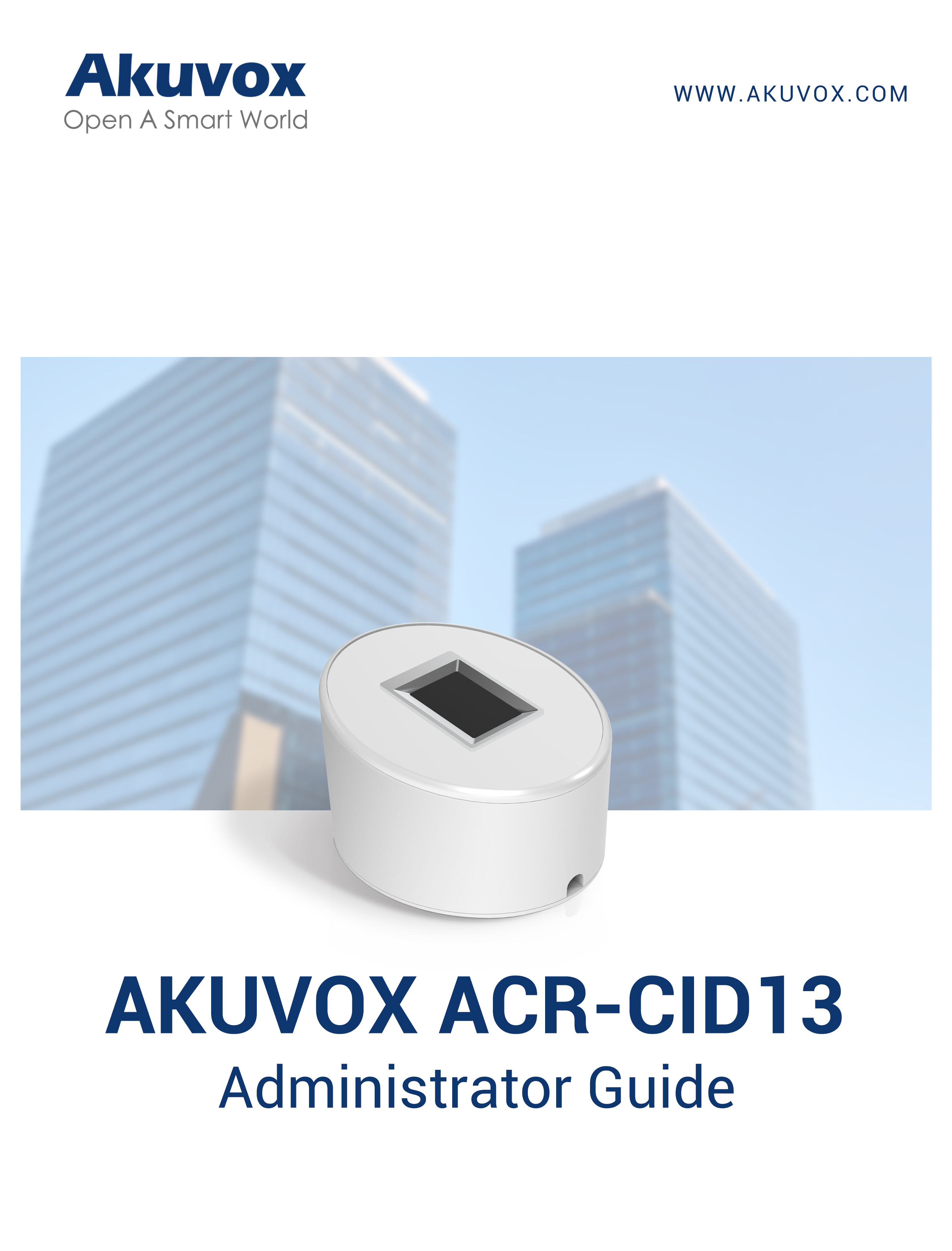 Akuvox ACR-CID13 Fingerprint Reader Administrator Guide