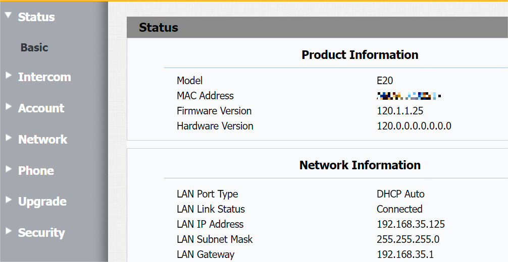 Configuration Menu Overview