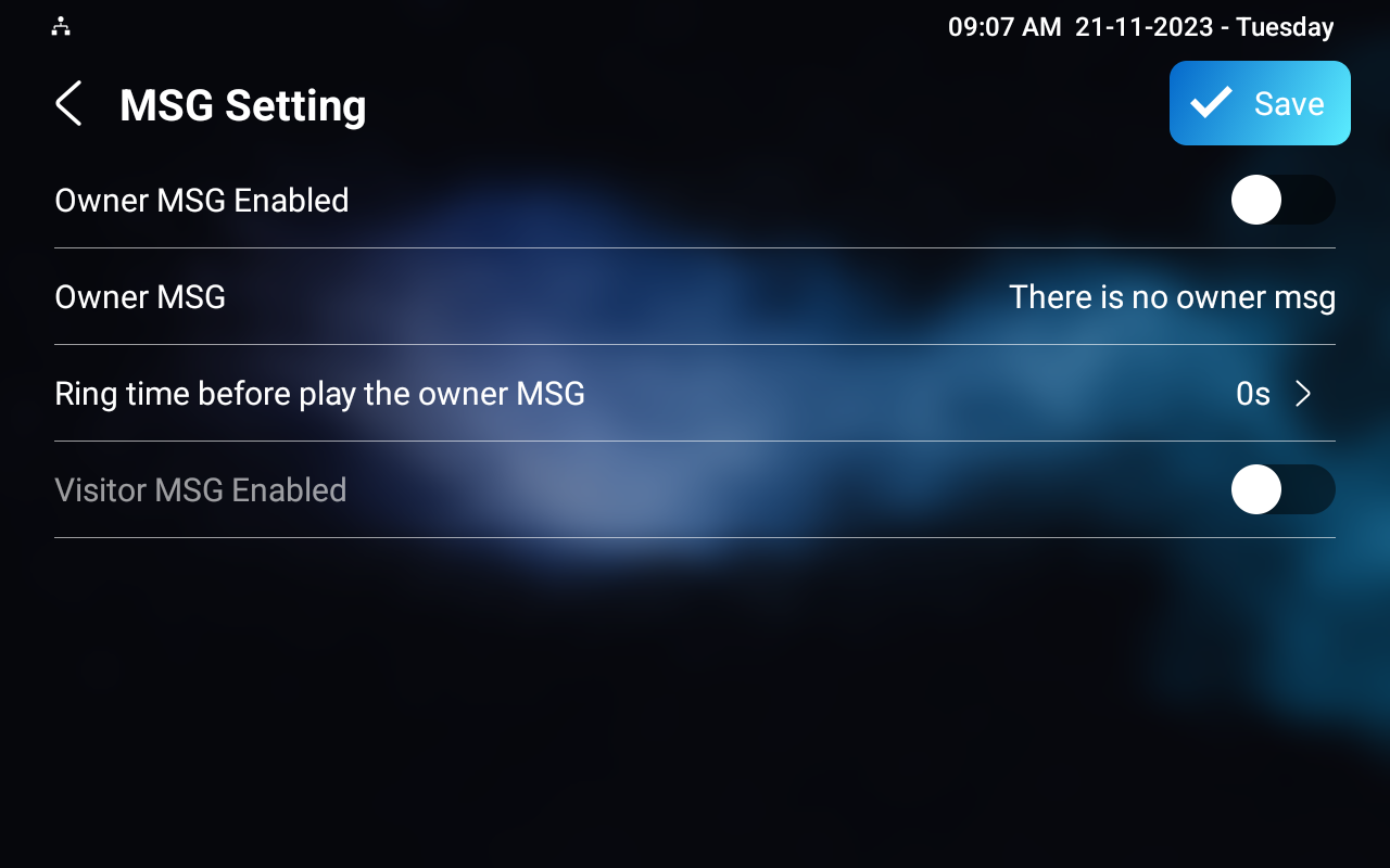 Intercom Message Setting