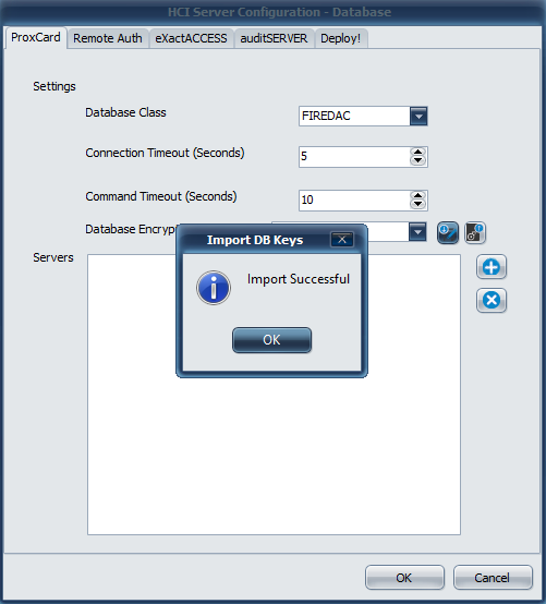 Database Key Backup and Import