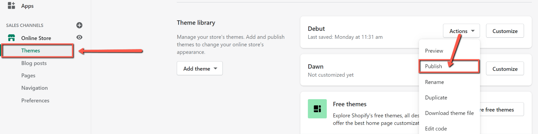 Shopify theme library