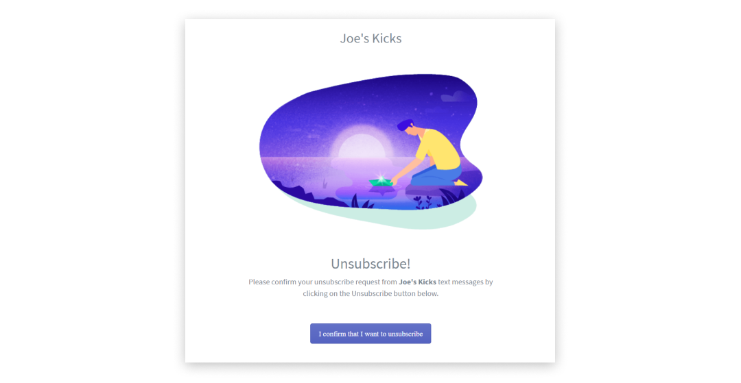 unsubscribe page