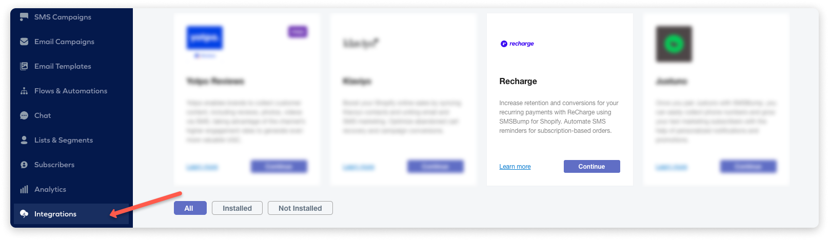 Installing RechargeSMS – Recharge
