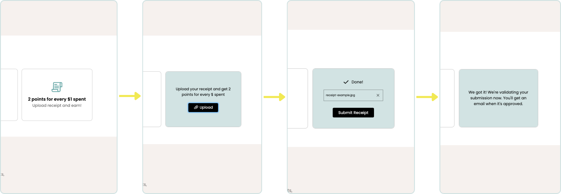 Receipt upload redemption step-by-step process