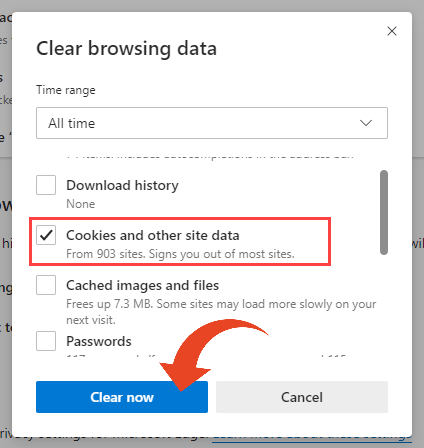 Clearing Browsing Data in Microsoft Edge - Browser