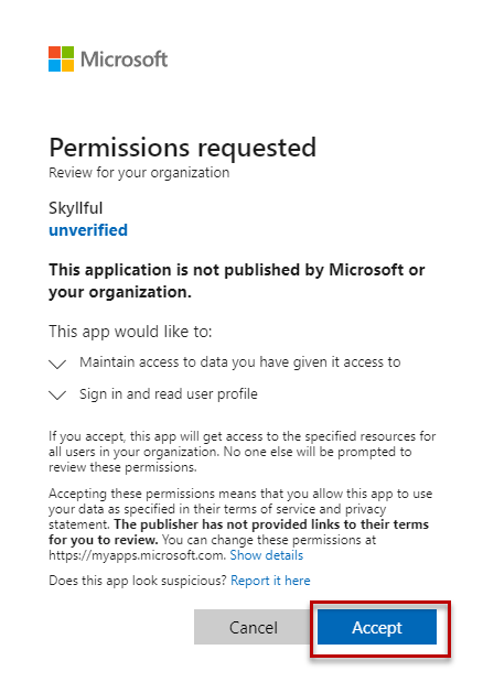 Microsoft Request for Permission to Access Active Directory