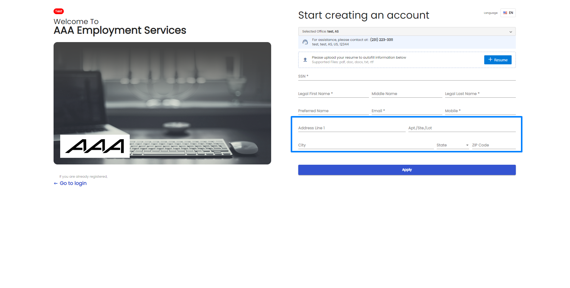 Address Section Improvement_Registration