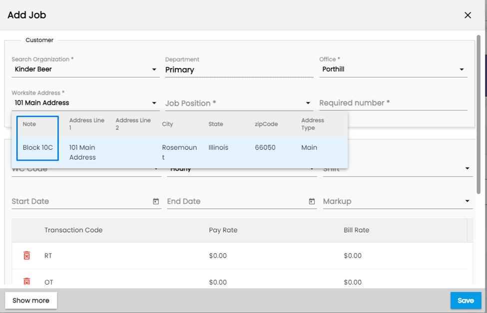 Improvement_Note Column Added to Worksite Address