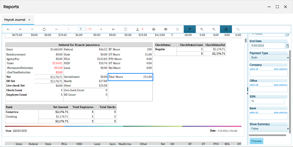 Improvement_Payroll Journal Paginated Report