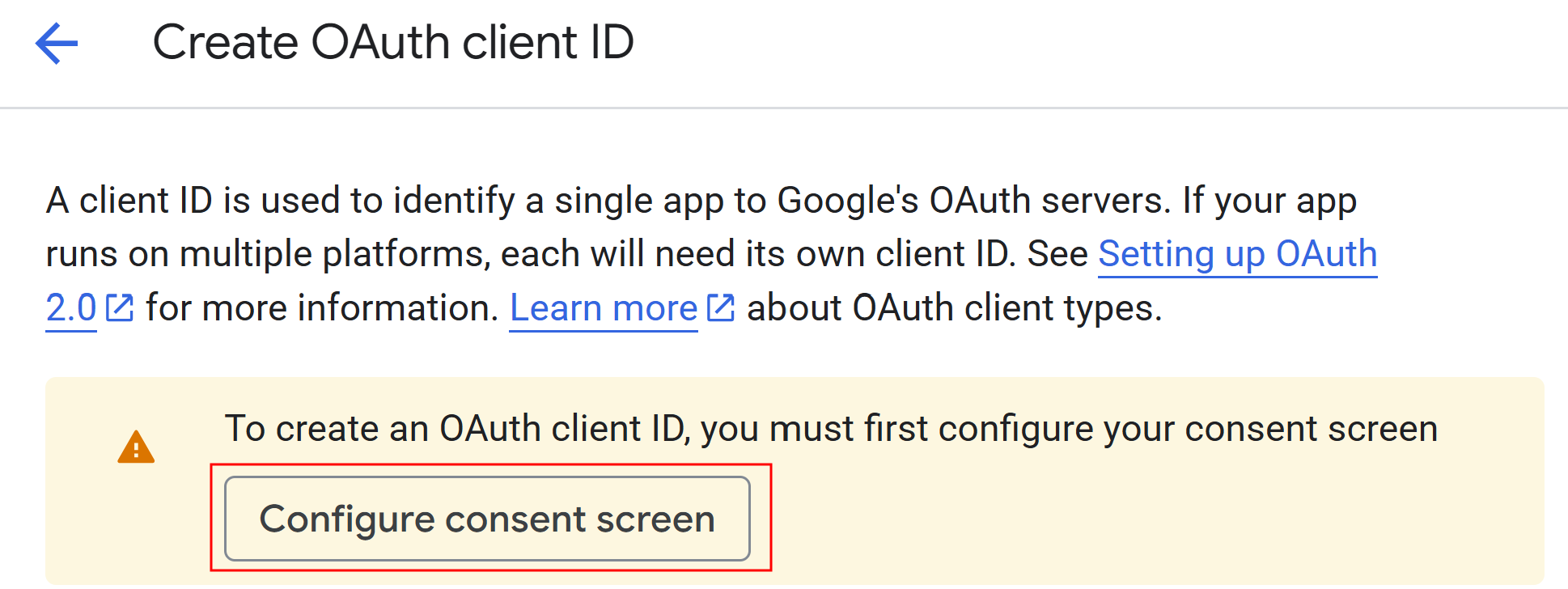 Example: OAuth Configuration for Google Docs