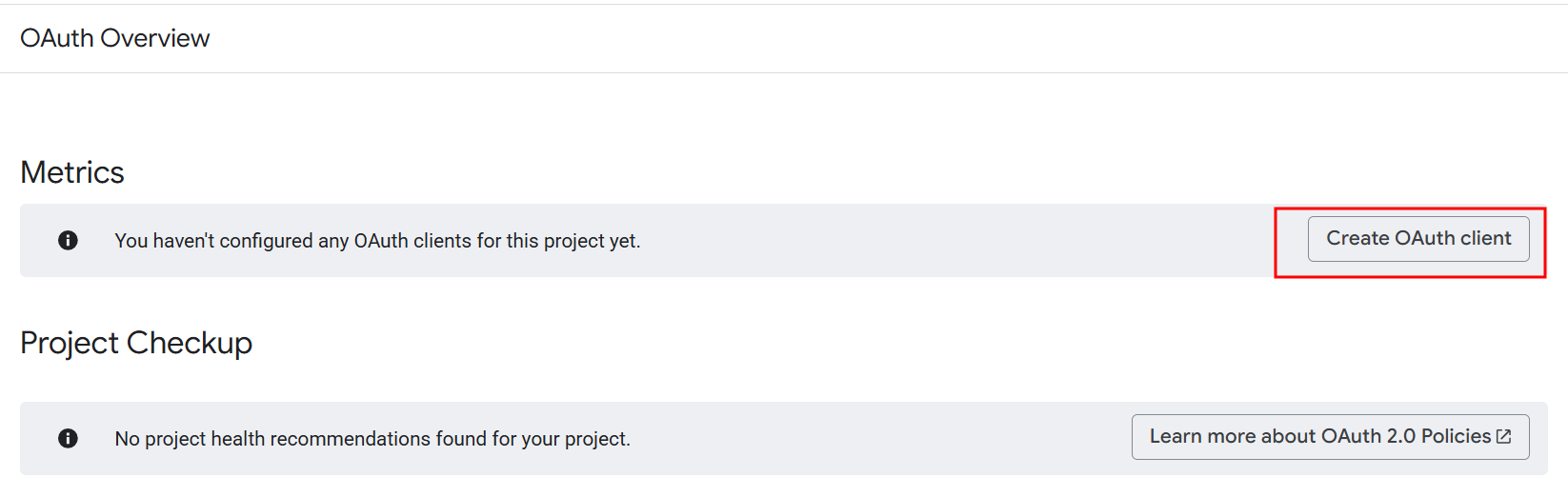 Example: OAuth Configuration for Google Docs