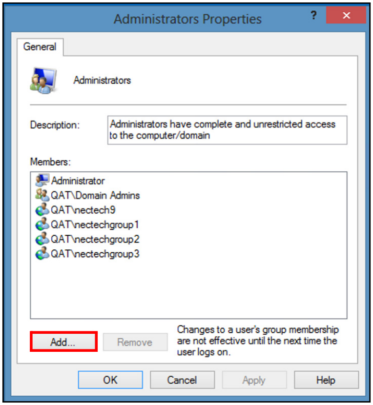 Administrators Properties