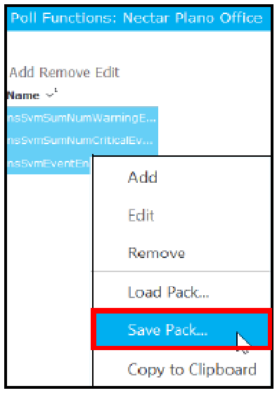 Save Poller Packs to Export