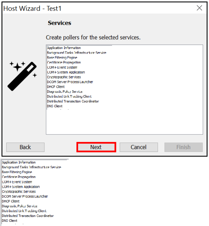 Host Wizard - Services