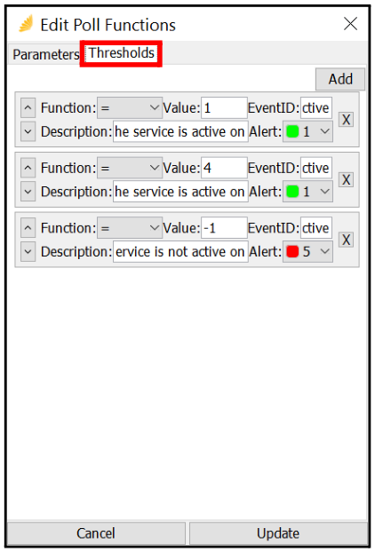Thresholds Tab