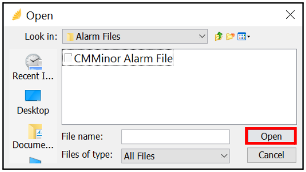 Import Aggregate Alarm File