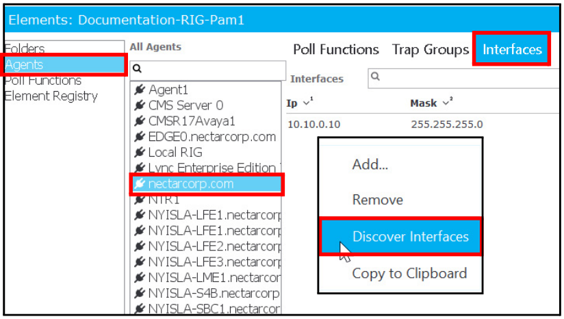 Interfaces > Discover Interfaces
