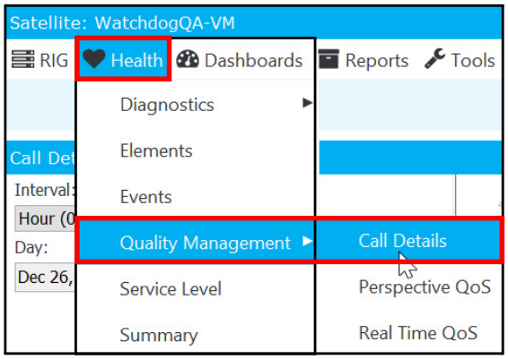 Health > Quality Management > Call Detail