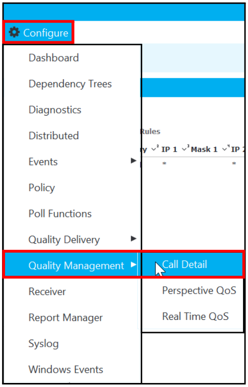 Configure > Quality Management > Call Detail