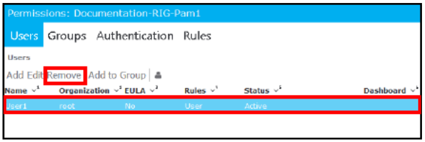 Users - Remove