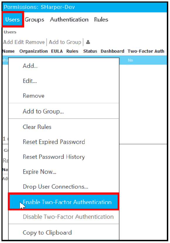 Enable Two-Factor Authentication