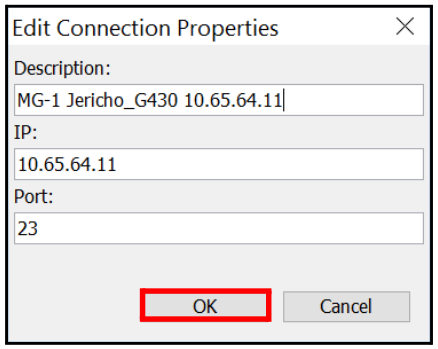 Edit Connection Properties
