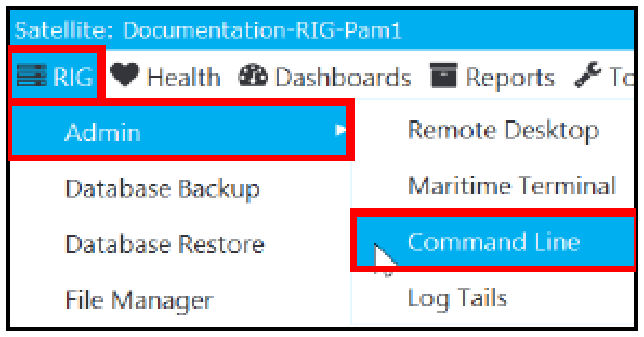 RIG > Admin > Command Line