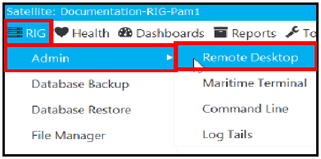 RIG > Admin > Remote Desktop