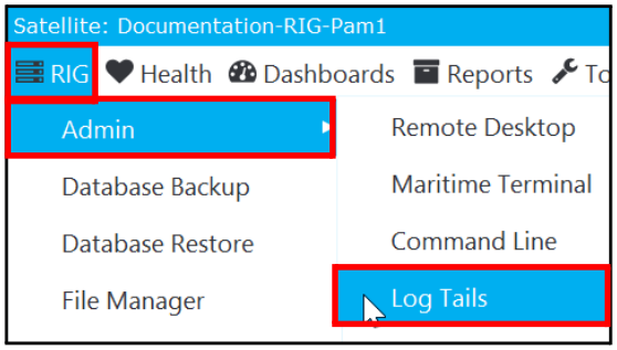 RIG > Admin > Log Tails