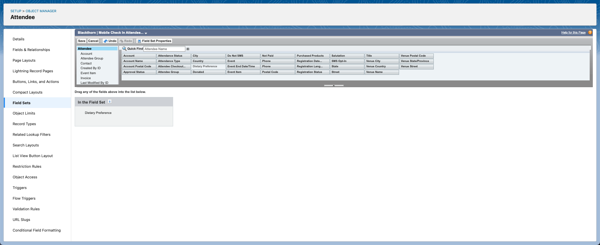 Attendee_Field Set_Mobile Check In Attendee Details_Dietary Preferences