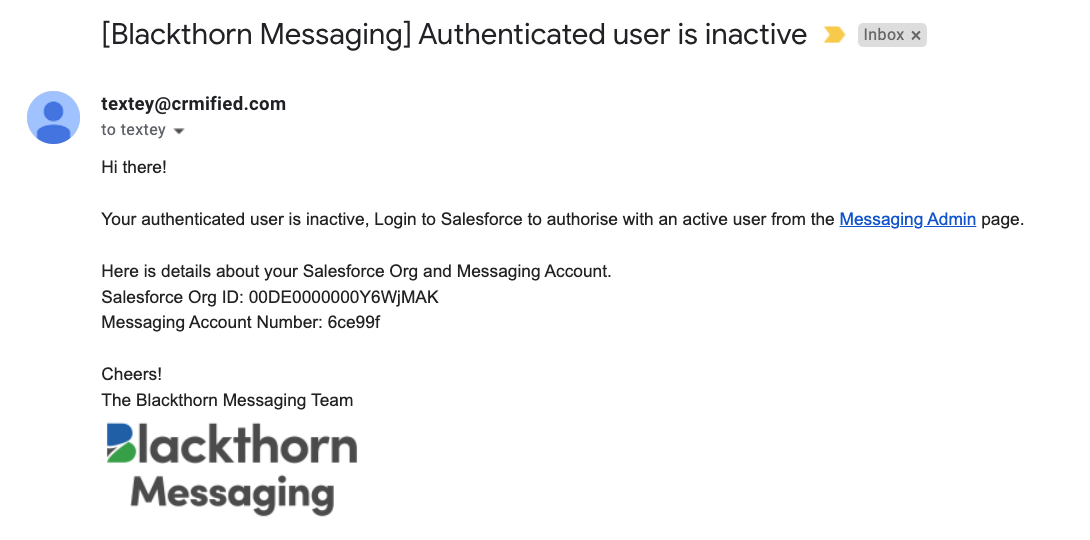 Copy of Email Alert when User is Inactive