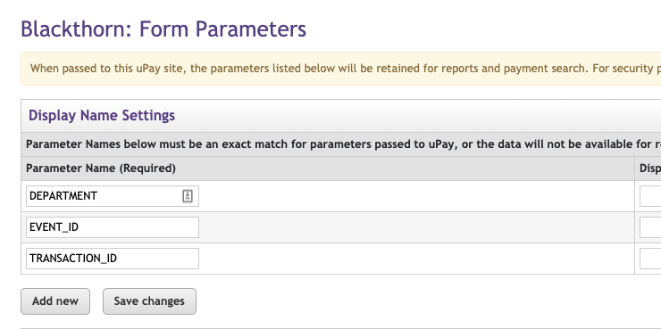 Create Form Parameter 2
