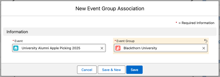 Create an Event Related to Multiple Event Groups