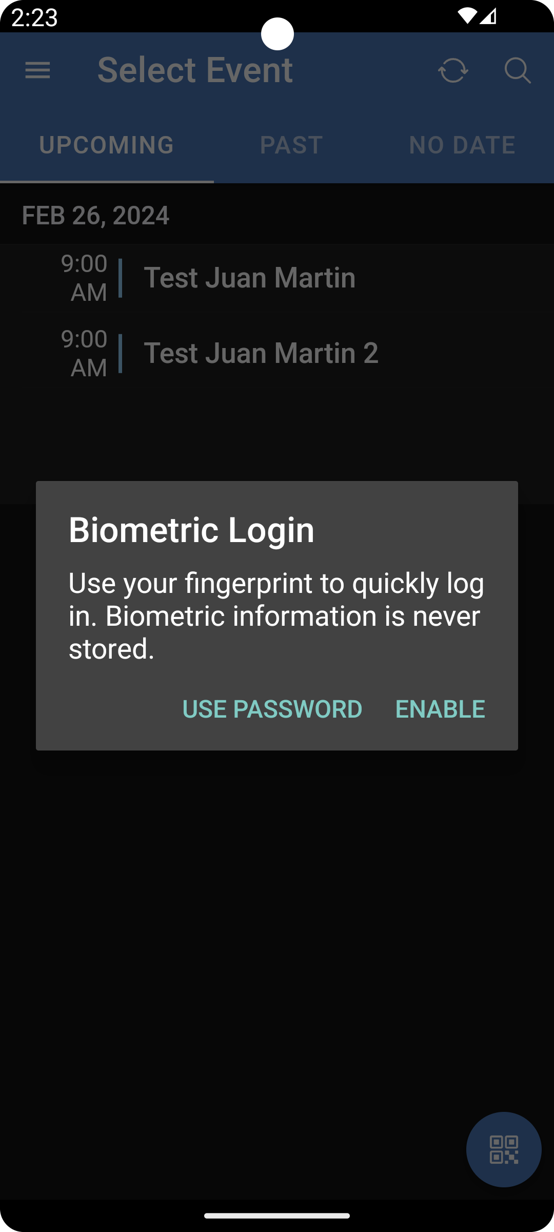 Enable Biometric Authentication