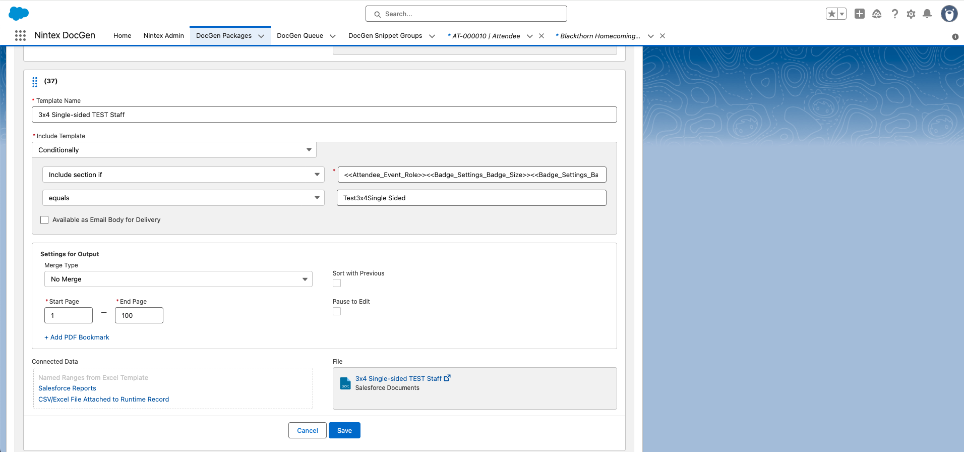 DocGen Package Record_New Upload Field Values